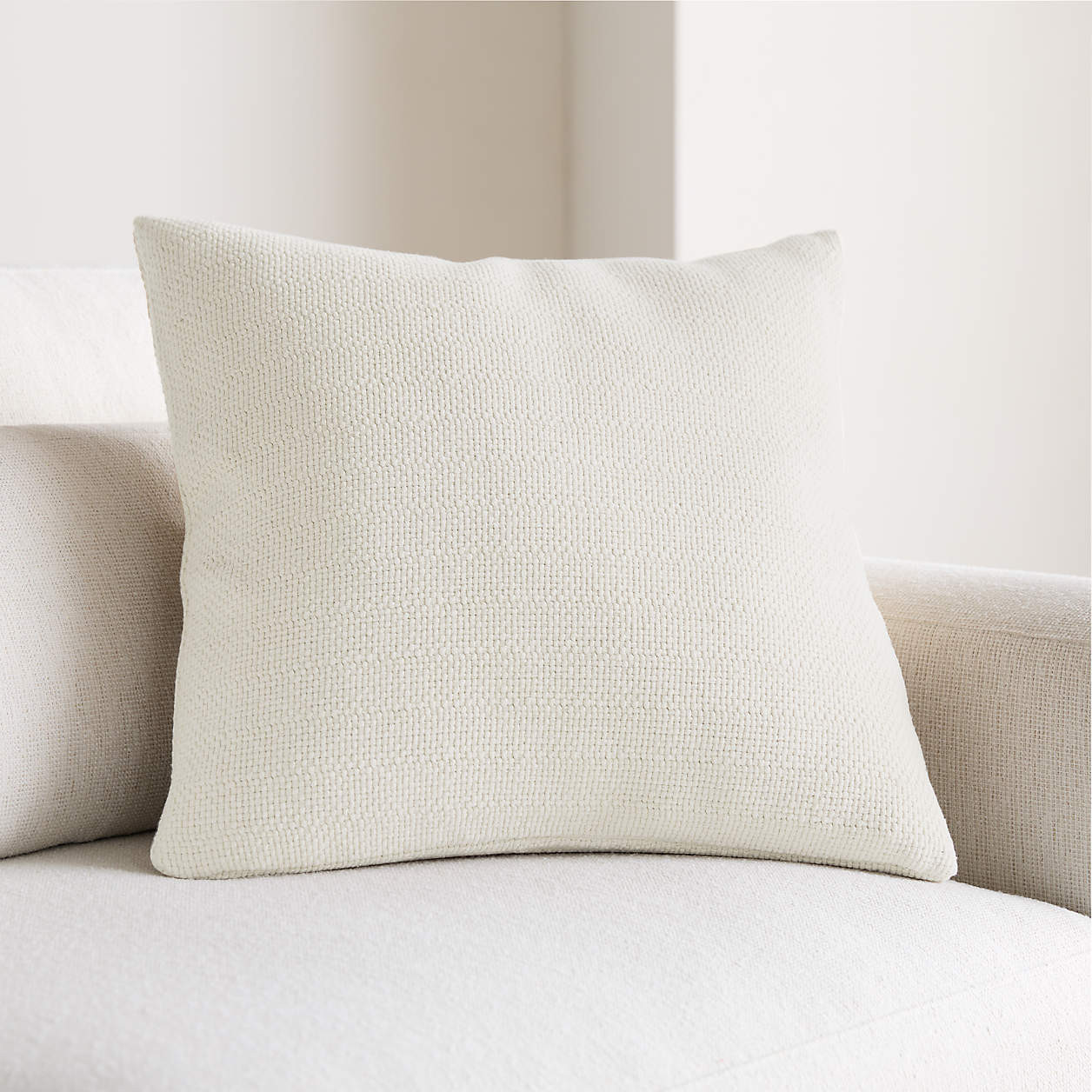 Organic Cotton Basketweave 20"x20" Travertine Beige Throw Pillow Cover + Reviews | Crate & Barrel | Crate & Barrel