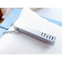 Personalized Bar Necklace With Angel Number Spiritual Jewelry Gift 11 | Etsy (US)