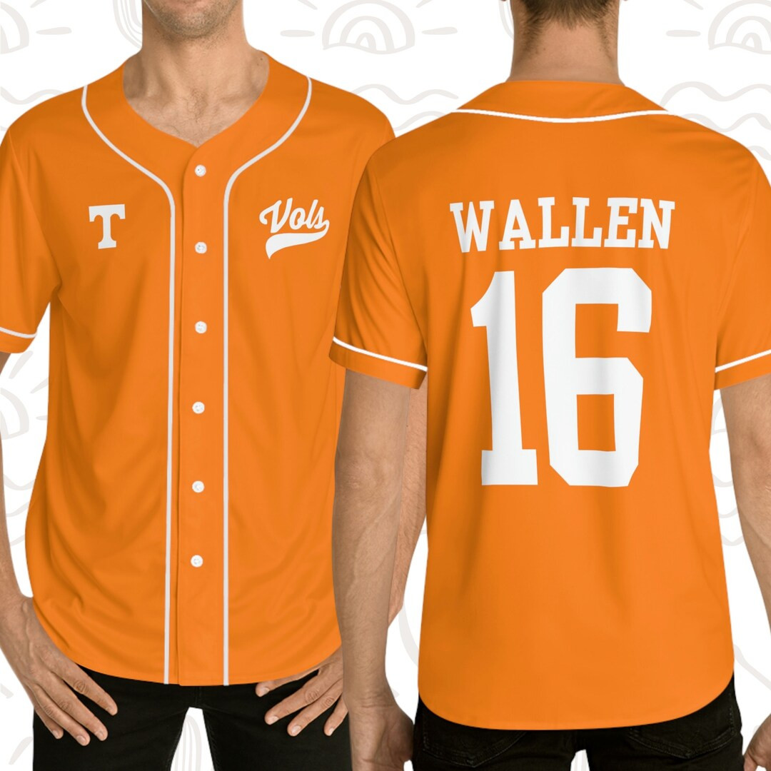 Tennessee Vols Full Button Baseball Jersey, Morgan Wallen Baseball Jersey, Braves Wallen Jersey | Etsy (US)