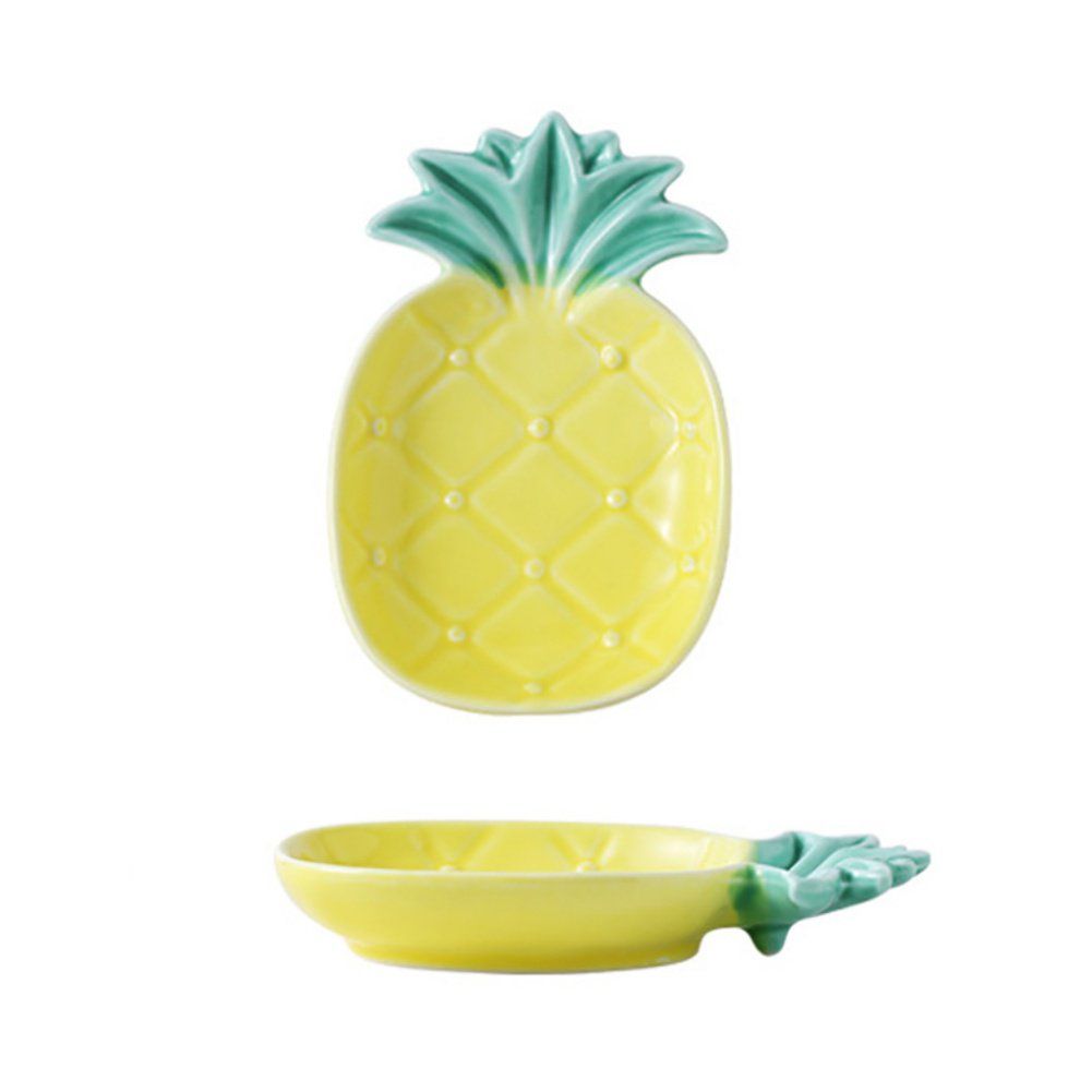 Household Novelty Creative Pineapple Flower Shape Ceramic Plate ,Fruit Dessert Concise Pastry Pla... | Walmart (US)