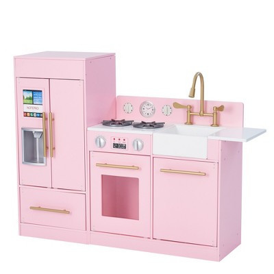Play Kitchen for Kids – Teamson Little Chef Charlotte Modular Kitchen Playset with Realistic Stove and Sink, Pink/Gold | Target