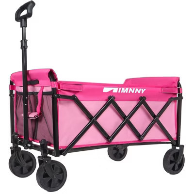 Sapphtopaz 360LBS Lightweight Utility Wagon, Cup Holder-Equipped Foldable Rolling Cart, Wagons Carts Foldable for Camping & Gardening (Pink) | Target