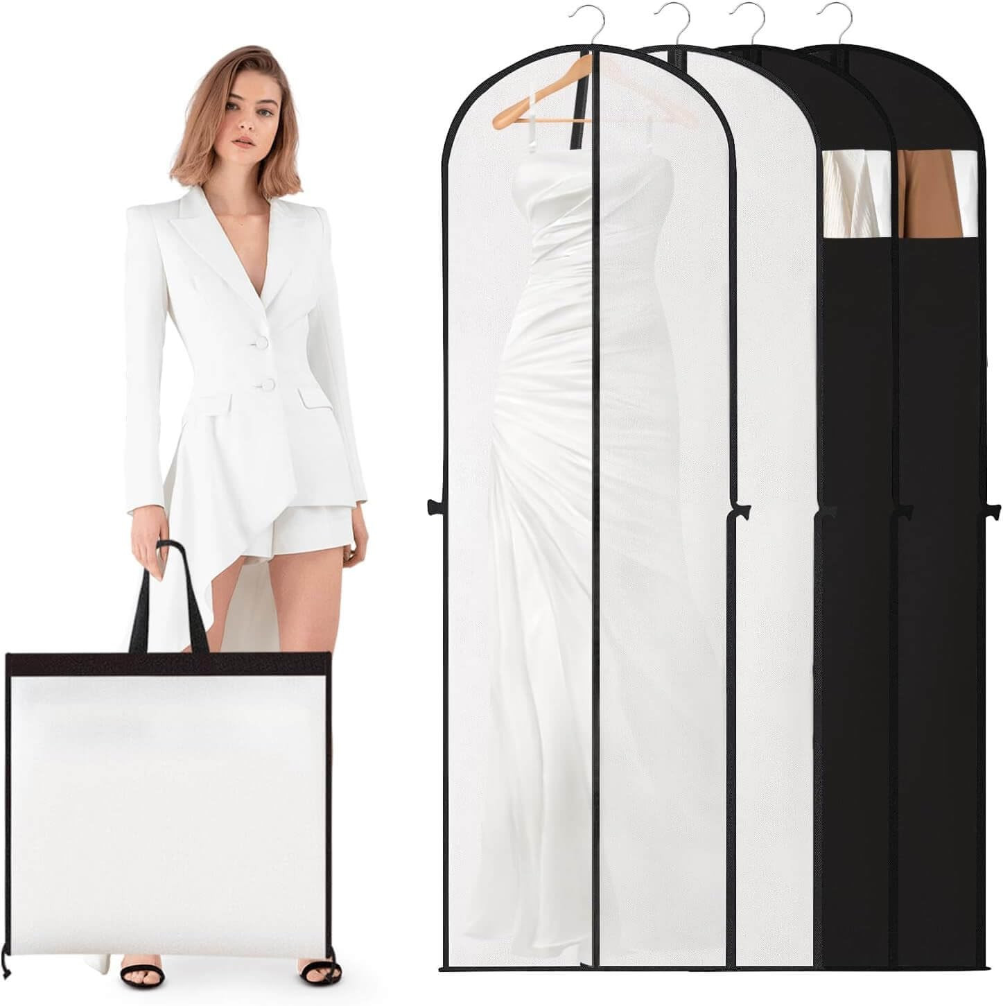 Amfor 2Pack Garment Bags for Travel, 71" Hanging Dress Bags Waterproof Suit Bags for Gowns Dresse... | Amazon (US)