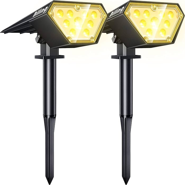 Biling Solar Spot Lights Outdoor, 2-in-1 Solar Landscape Lights 12 LED Bulbs Solar Powered IP67 W... | Amazon (US)