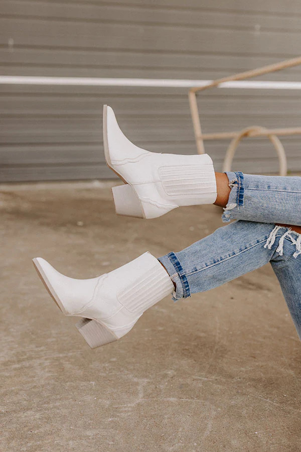 The Banter Faux Leather Boot in White | Impressions Online Boutique