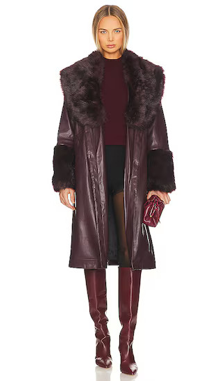 Bailey Coat in Burgundy | Revolve Clothing (Global)