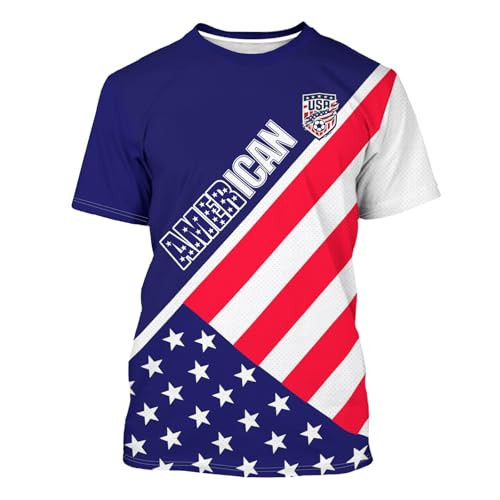 ABCPXY American Soccer Jersey American Flag T-Shirt for Men Sport Short Sleeve Nation Soccer Fan Shirt Unisex Training Matches Jersey Style Top | Amazon (US)