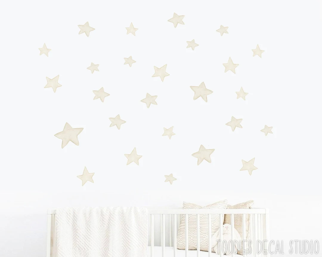 STAR Wall Decal Nursery Decor Reusable Fabric Stickers - Etsy | Etsy (US)