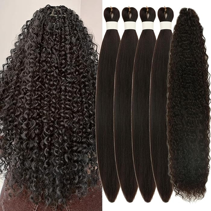 Dark Brown Braiding Hair Pre stretched 4# Boho Hair for Braiding Hypoallergenic Micro Curl Boho B... | Amazon (US)