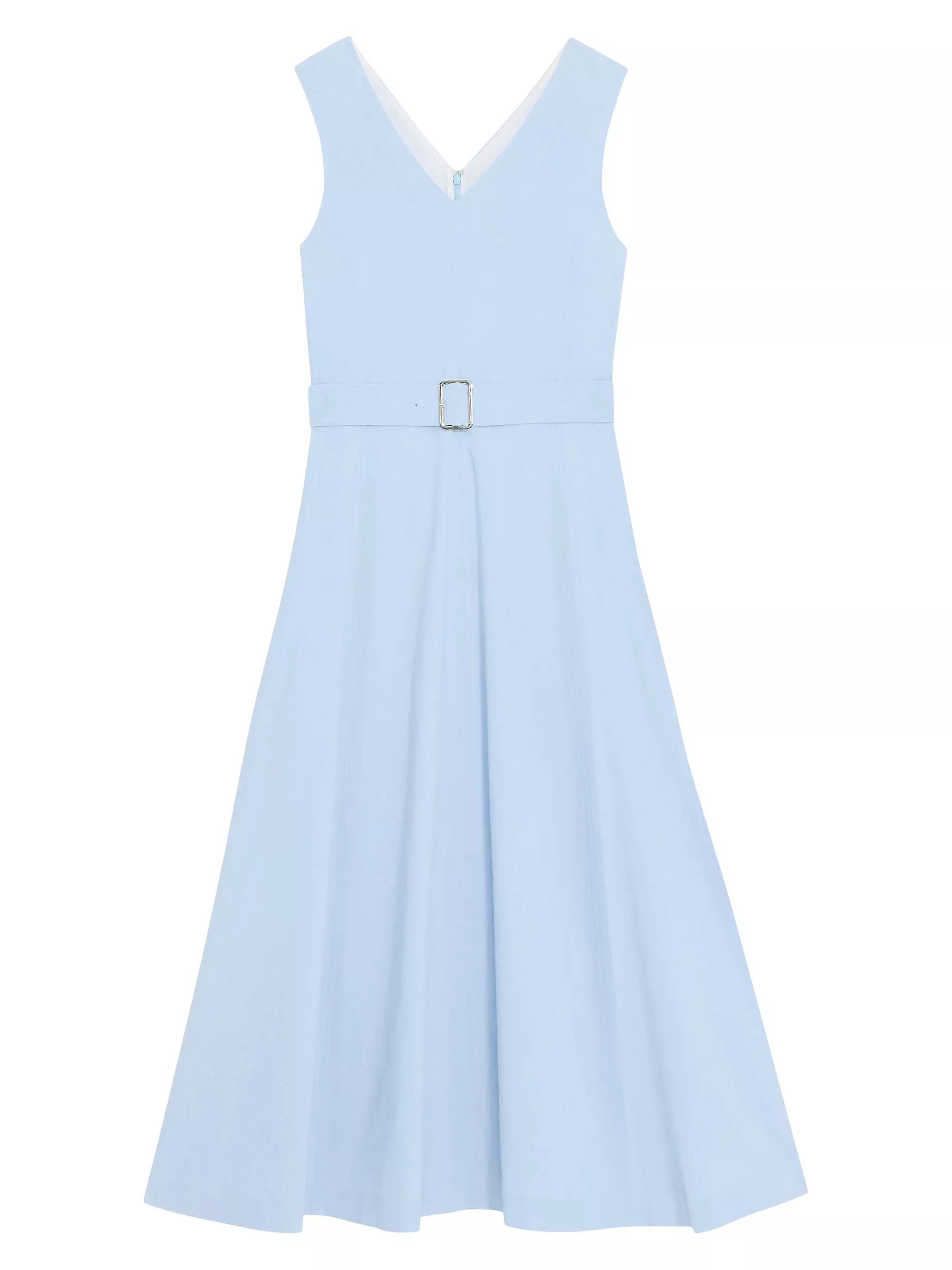 Belted Linen-Blend Midi-Dress | Saks Fifth Avenue