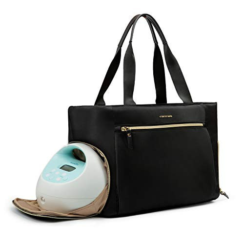 mommore Breast Pump Bag Diaper Tote Bag with 15 Inch Laptop Sleeve Fit Most Breast Pumps Like Medela, Spectra S1,S2, Evenflo | Amazon (US)