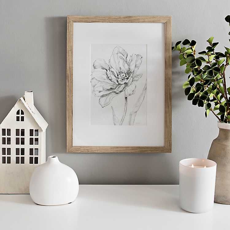 New! Robinson Tulip Tree Flower Sketch Framed Art Print | Kirkland's Home