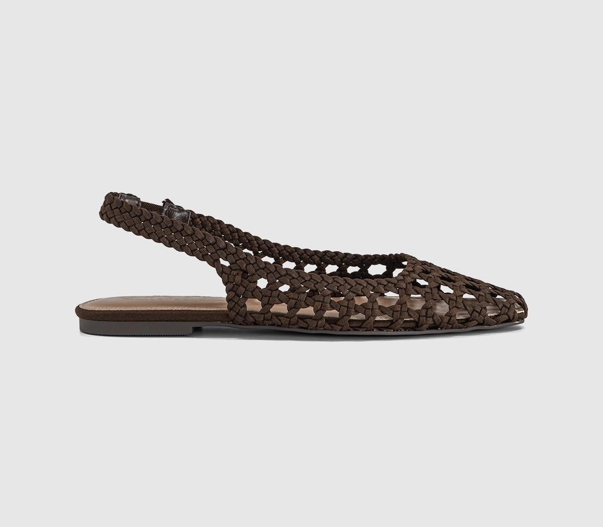 OFFICE Womens Fairmont Woven Slingback Flats Brown, 8 | Office Shoes (UK)