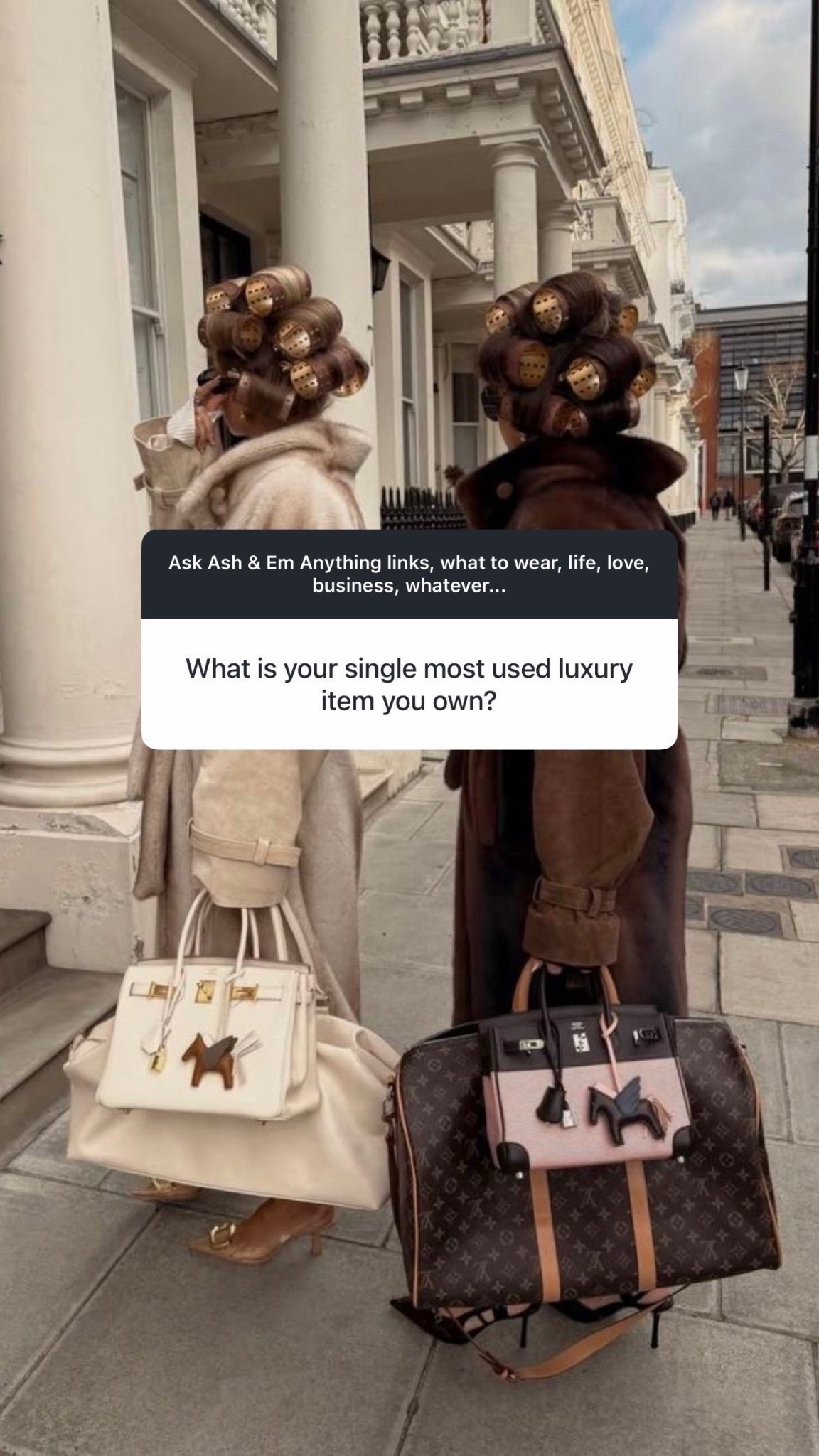 easiest answer ever- we bought matching ones last year and they quickly became our most used - favorite bags ever. they’re just so versatile. they fit everything, match with 99% of our outfits and are so chic (FB)