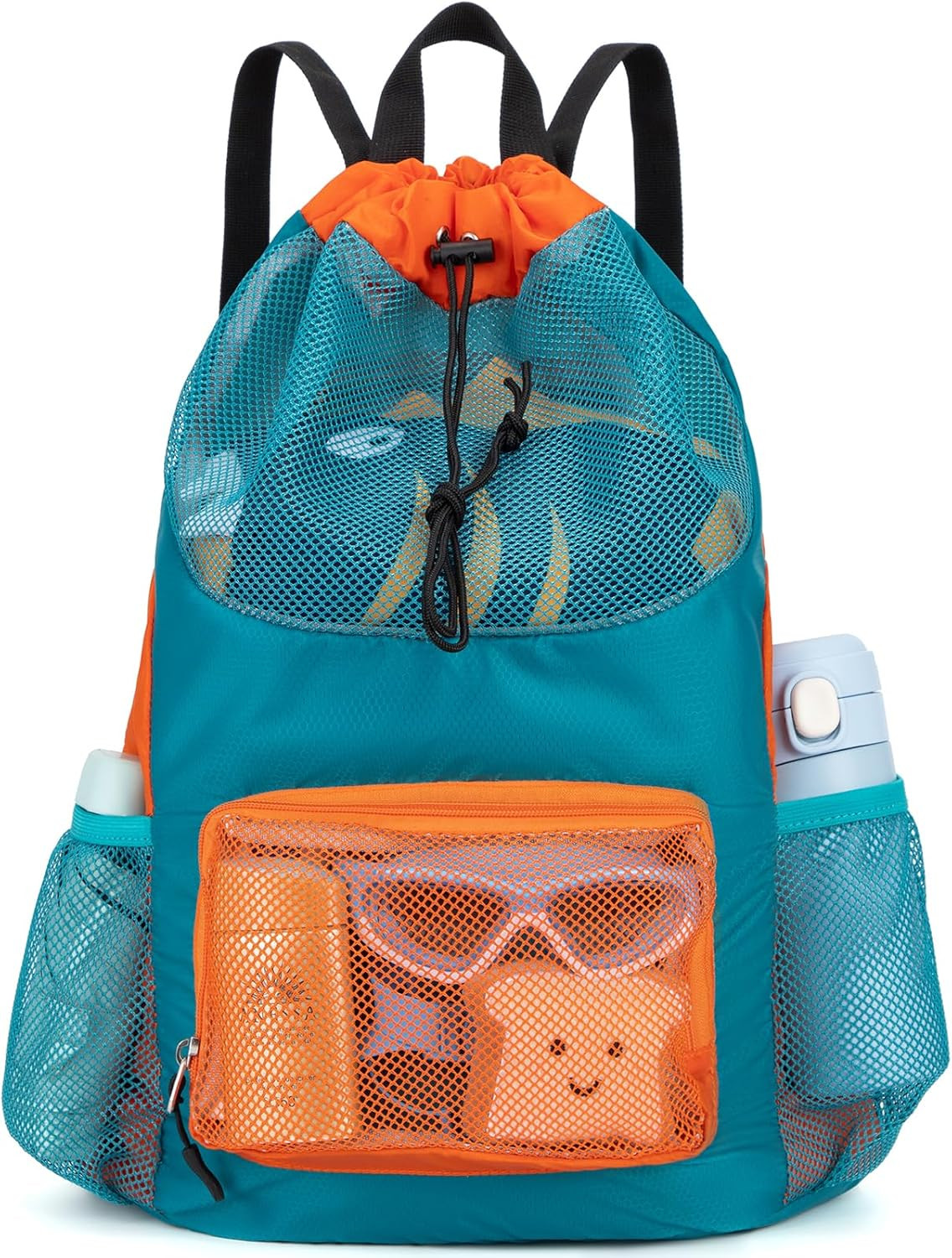 Swim Bag for Kids Mesh Beach Backpack for Boys Lightweight Drawstring Beach Bag Swimming Pool Spo... | Amazon (US)