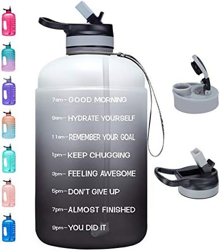 Venture Pal Large 1 Gallon Motivational Water Bottle with 2 Lids (Chug and Straw), Leakproof BPA ... | Amazon (US)