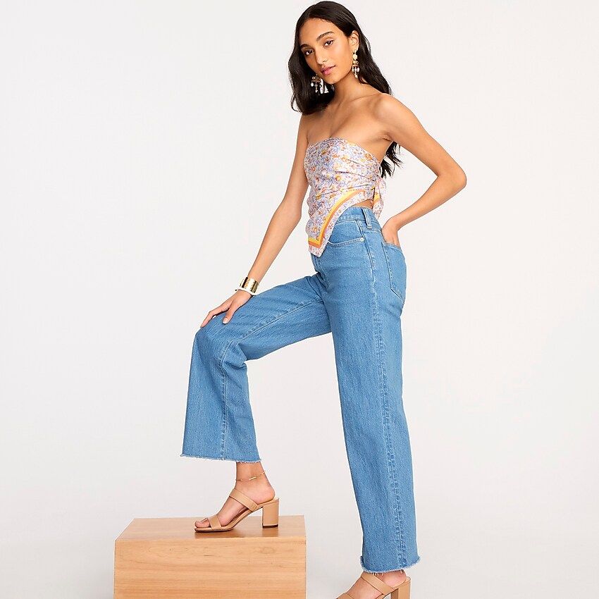 New slim wide-leg jean in Medium Indigo wash | J.Crew US