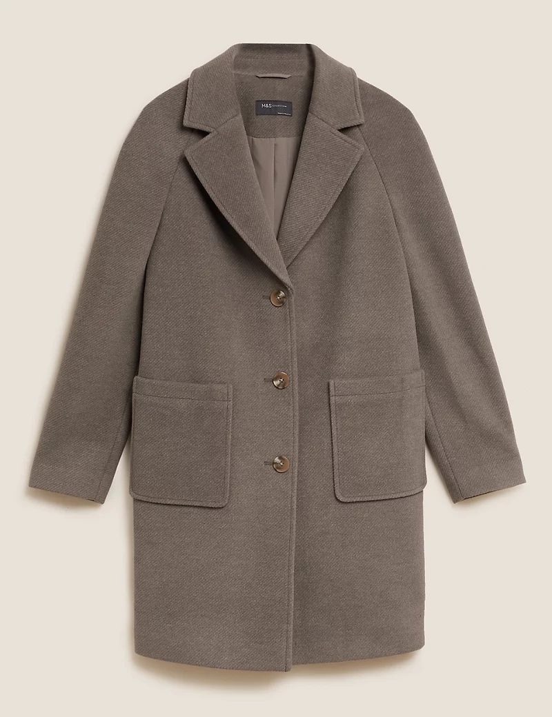 Twill Single Breasted Relaxed Tailored Coat | Marks & Spencer (UK)