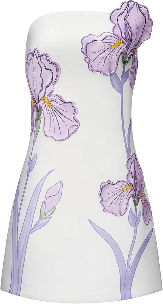 JW PEI Women's 3D Floral Appliqué Strapless Mini Dress | Amazon (US)