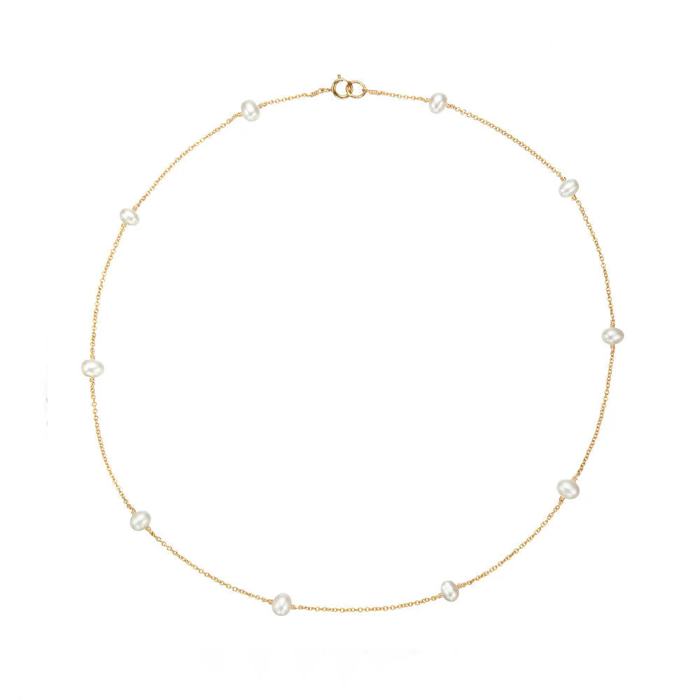 Gold Ten Pearl Choker | Lily & Roo