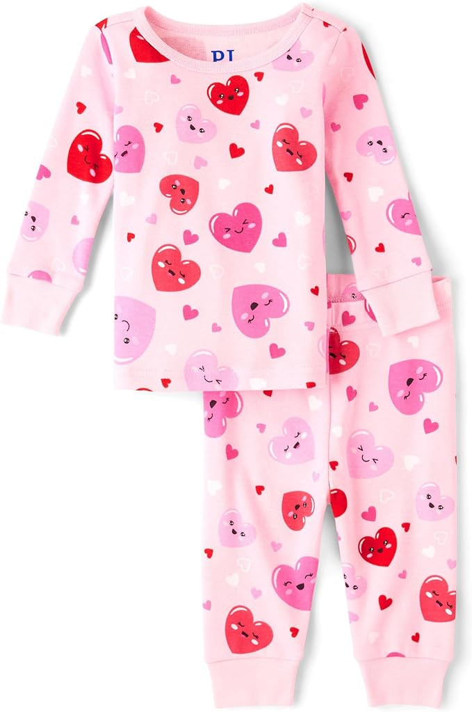 The Children's Place Baby Girl's and Toddler Long Sleeve Top and Pants Snug Fit 100% Cotton 2 Pie... | Amazon (US)