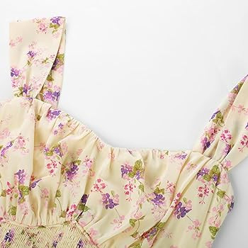 GRACE KARIN 2025 Women's Summer Floral Print Flowy A Line Maxi Dresses Sleeveless Smocked Off Sho... | Amazon (US)