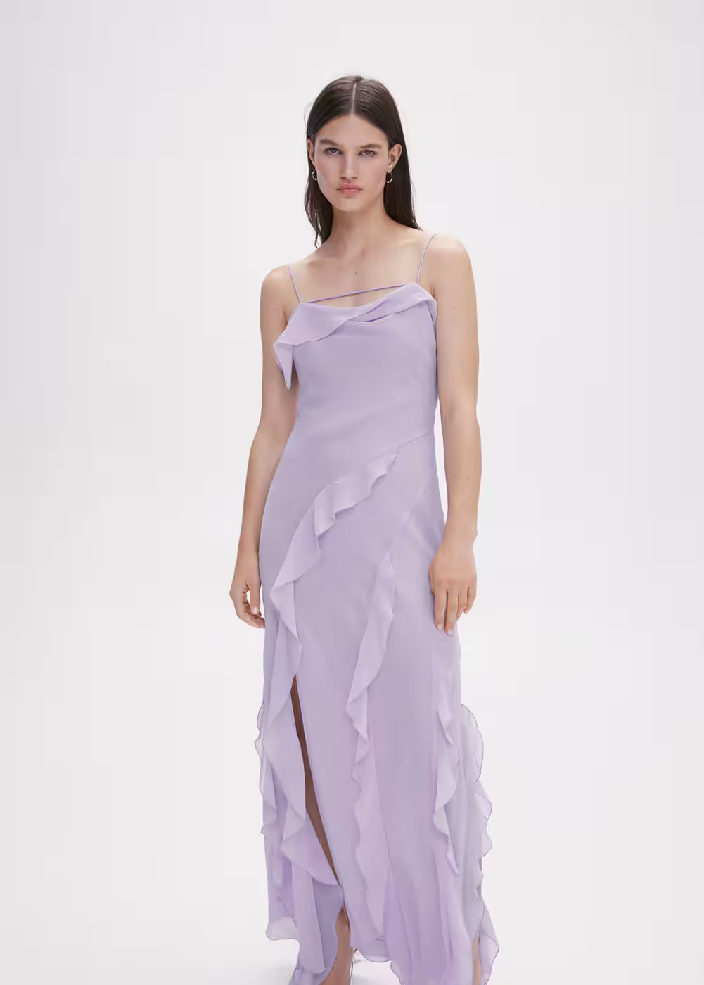 Ruffled detail dress -  Women | Mango USA | MANGO (US)