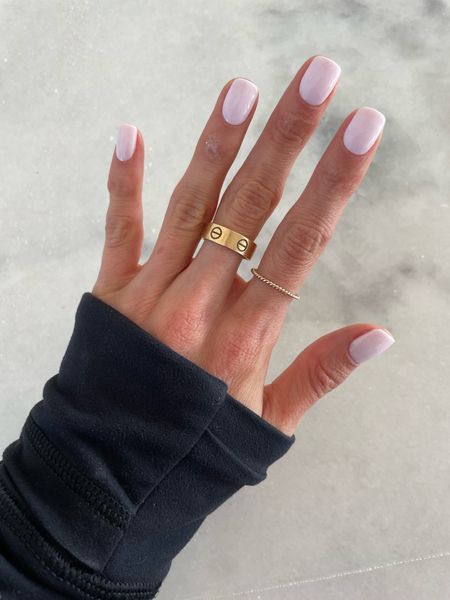 Light pink white nail color, gold rings 

#LTKunder50 #LTKunder100
