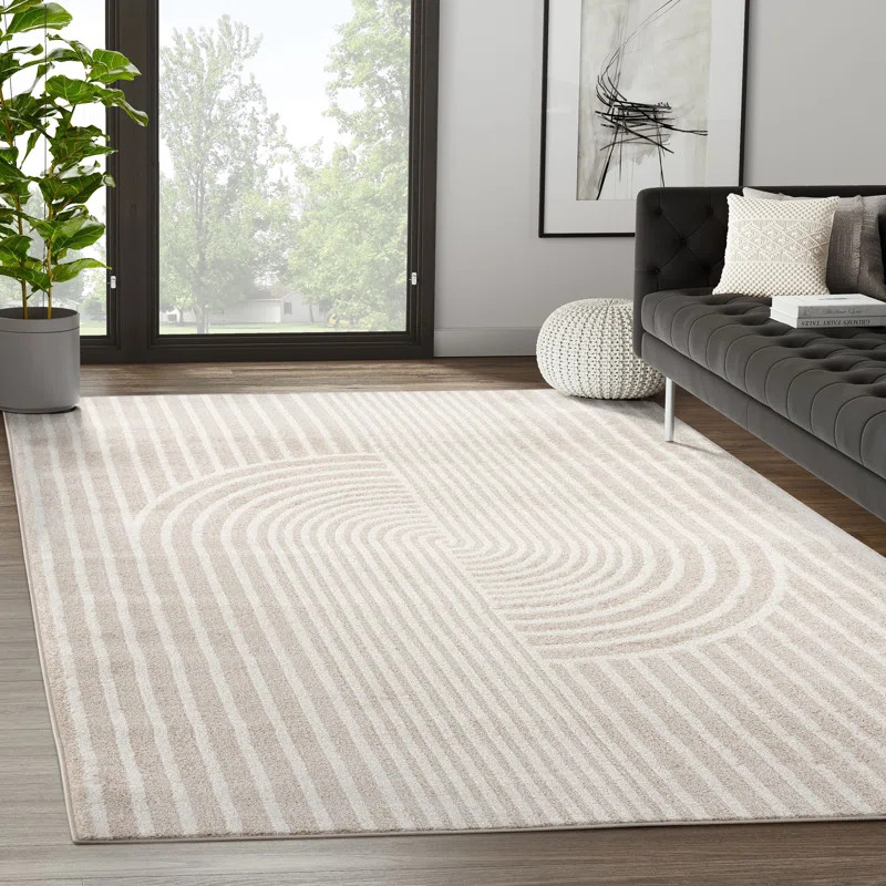 Vannesa Power Loom Performance Cream Rug | Wayfair North America