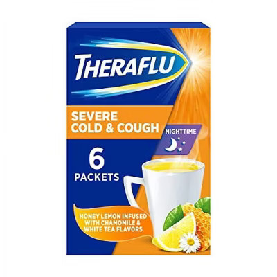 Theraflu Nighttime Flu Relief Max Strength Powder Packets Honey Lemon, Soothing Multi-Symptom Cold & Flu Relief, 6 Count | Target