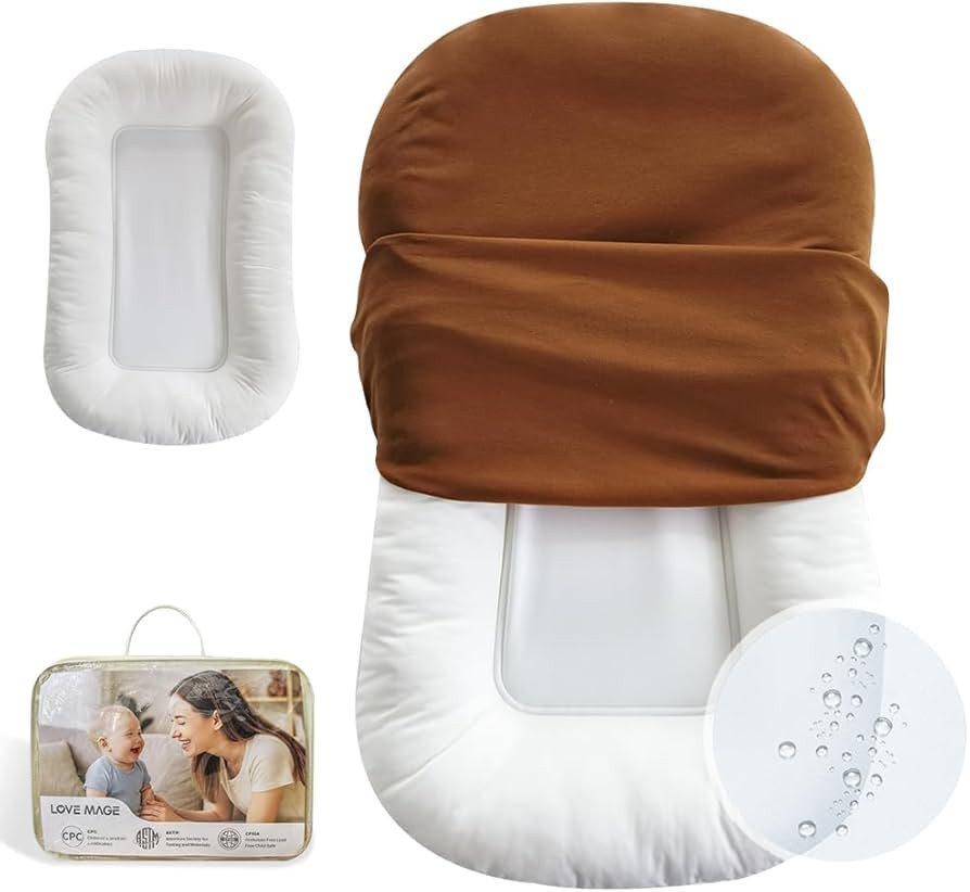 Infant Lounger, Baby Nest Cover, Soft Cotton and Waterproof Inner, Baby Floor Seat for Tummy Time... | Amazon (US)