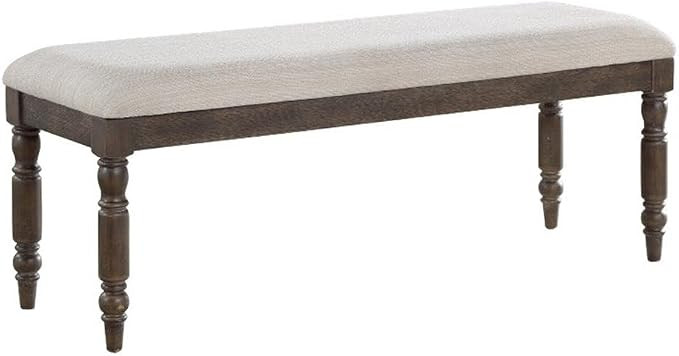 Pemberly Row Modern Transitional Wood Dining Bench, Washed Espresso Finish, 51" W x 16" D x 19" H... | Amazon (US)