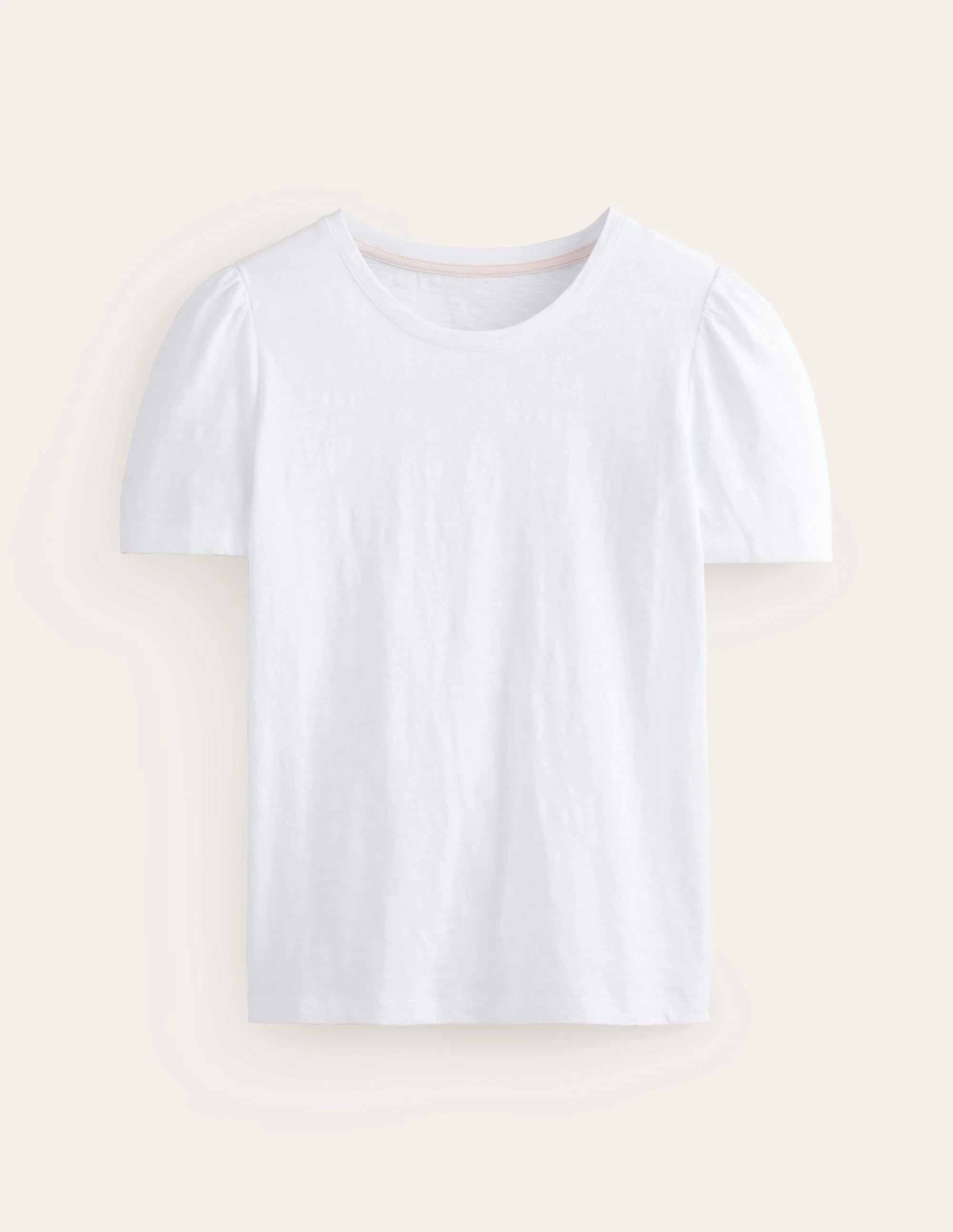 Cotton Puff Sleeve T-Shirt-White | Boden (US)