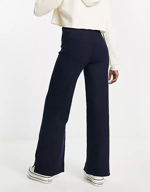 Pieces flared knit pants in navy - part of a set | ASOS (Global)