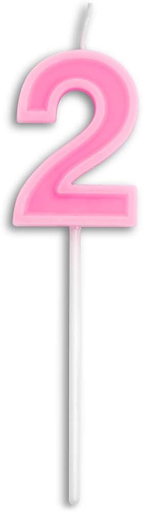 Dobmit Birthday Candle Numbers Cute Pink Happy Birthday Candle, Number 2 | Amazon (US)