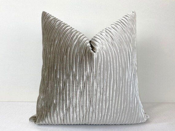Luxury Textured Silver Pillow Cover Silver Color Decorative | Etsy | Etsy (US)
