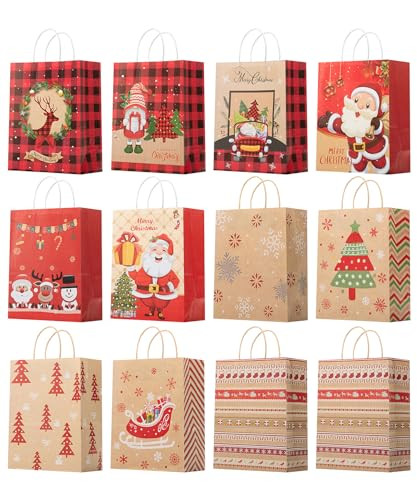 Mr. Pen- Christmas Gift Bags with Handles, 12 Packs, 8.3”X6”, 11 Styles, Christmas Paper Bags, Christmas Bags for Gifts, Holiday Gift Bags Christmas Gift Bag, Christmas Bag, Xmas Gift Bags, Xmas Bags | Amazon (US)