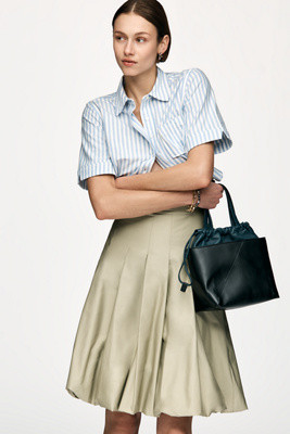 Mare Mare Cotton Pleated Bubble-Hem Midi Skirt | Anthropologie (US)