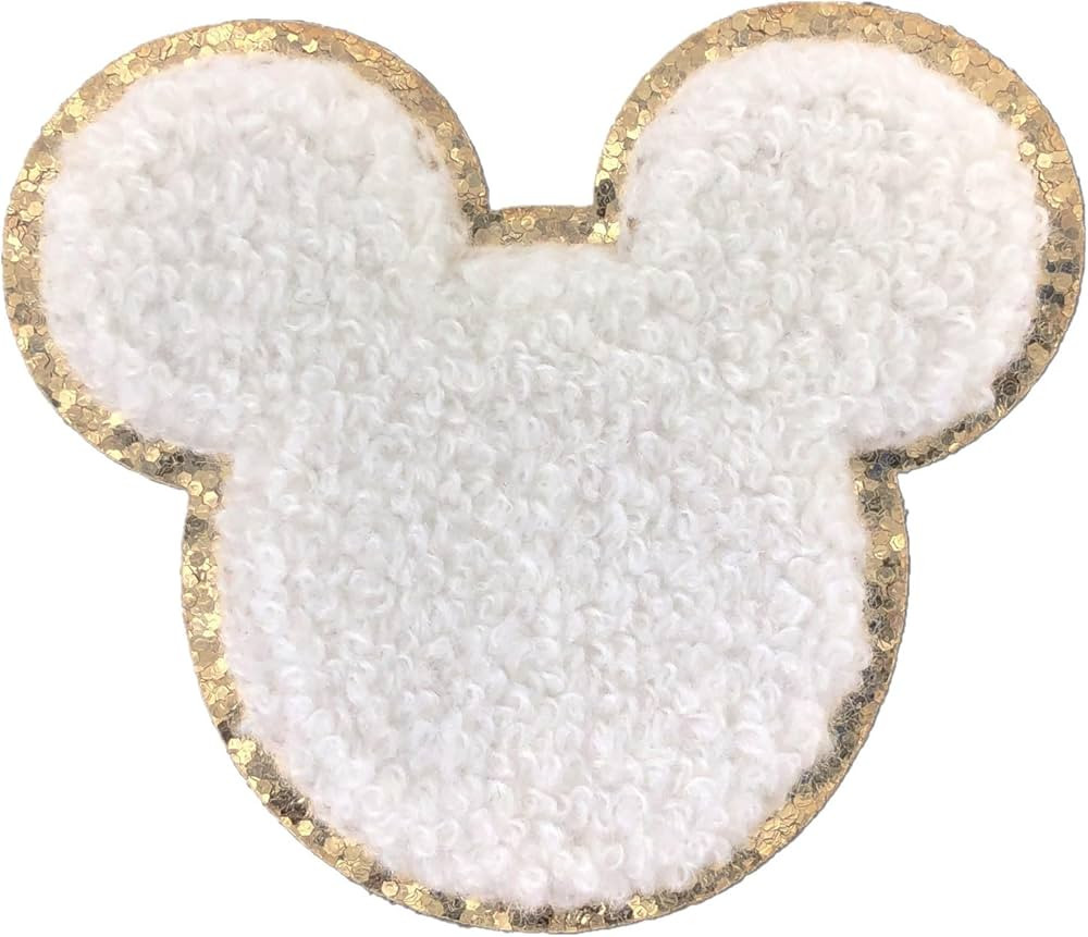 Gold Glitters & White Chenille Varsity Initial Patches, Adhesive Sticker Iron On, 2.25" Height (M... | Amazon (US)
