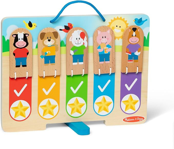 Melissa & Doug My Daily Day and Night Wooden Routines Chart Learning Toy for Boys and Girls 3+ - ... | Amazon (US)