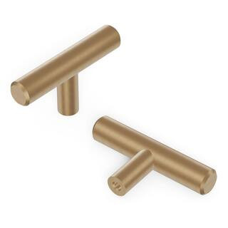 HICKORY HARDWARE Collection T-Knob 2-3/8 in. x 1/2 in. Champagne Bronze Finish Modern Steel Bar P... | The Home Depot