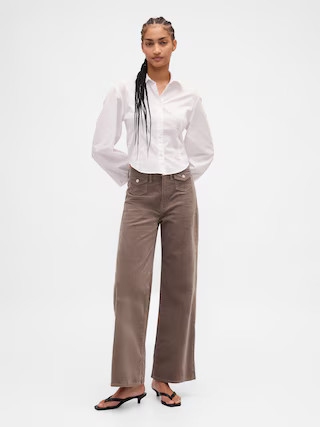 High Rise Stride Corduroy Wide-Leg Pants | Gap (US)