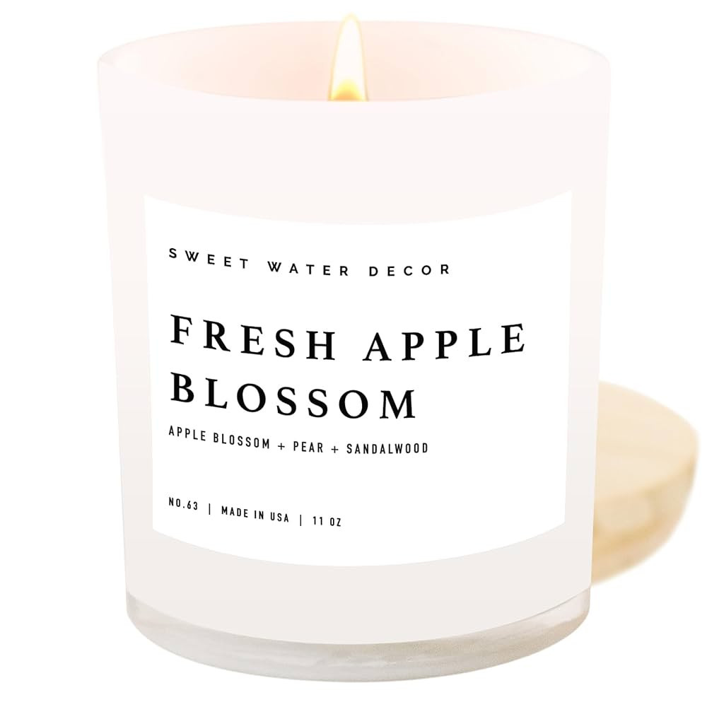 Sweet Water Decor Fresh Apple Blossom Soy Candle | Apple, Ambrosia Peach, Citrus, and Pineapple S... | Amazon (US)