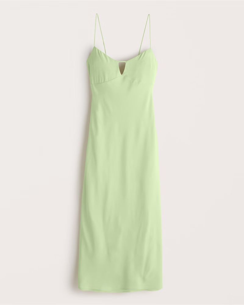 Neck Detail Slip Midi Dress | Abercrombie & Fitch (US)