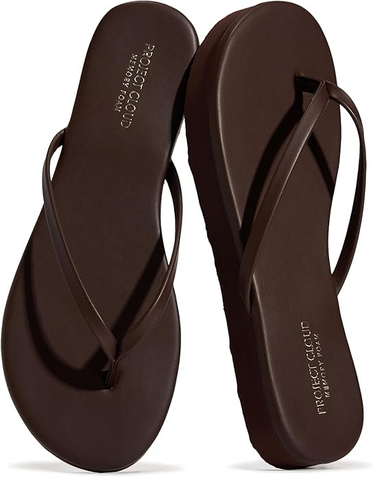 Project Cloud Platform Sandals Women - Memory Foam Insole Flip Flops and Lightweight Womens Sanda... | Amazon (US)