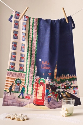 Holiday in the City Dish Towel | Anthropologie (US)