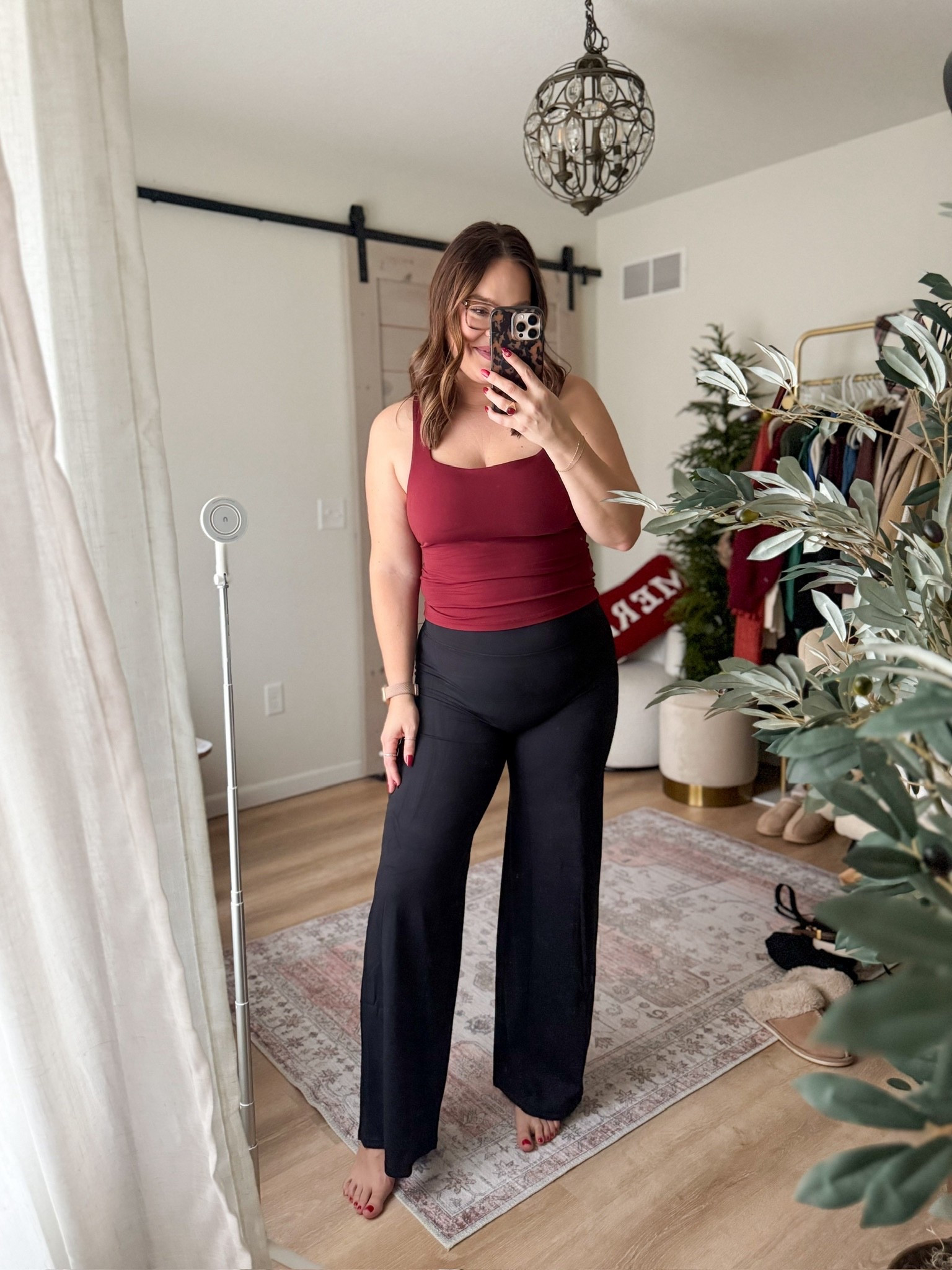 
High waisted wide leg leggings that are viral right now - not sure if I love them on my mom pooch but they are cute! wearing my true size large- lightweight and feel like leggings

#LTKActive #LTKMidsize #LTKootd