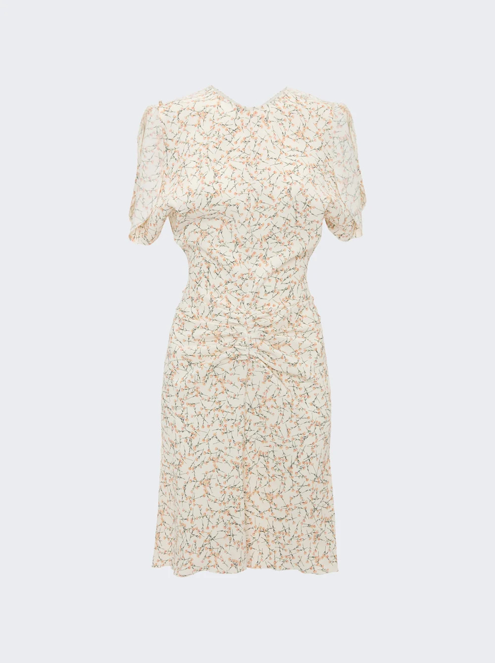 Gathered Waist Mini Dress Floral Ovation Peach | The Webster