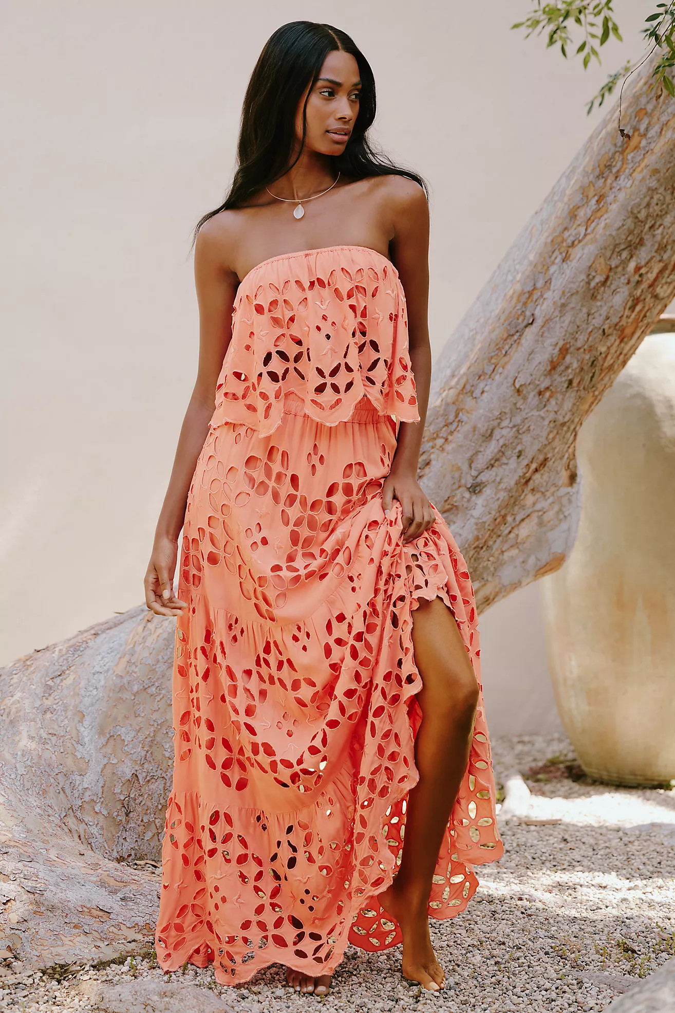 Tiare Hawaii Bora Bora Embroidered Midi Skirt | Anthropologie (US)