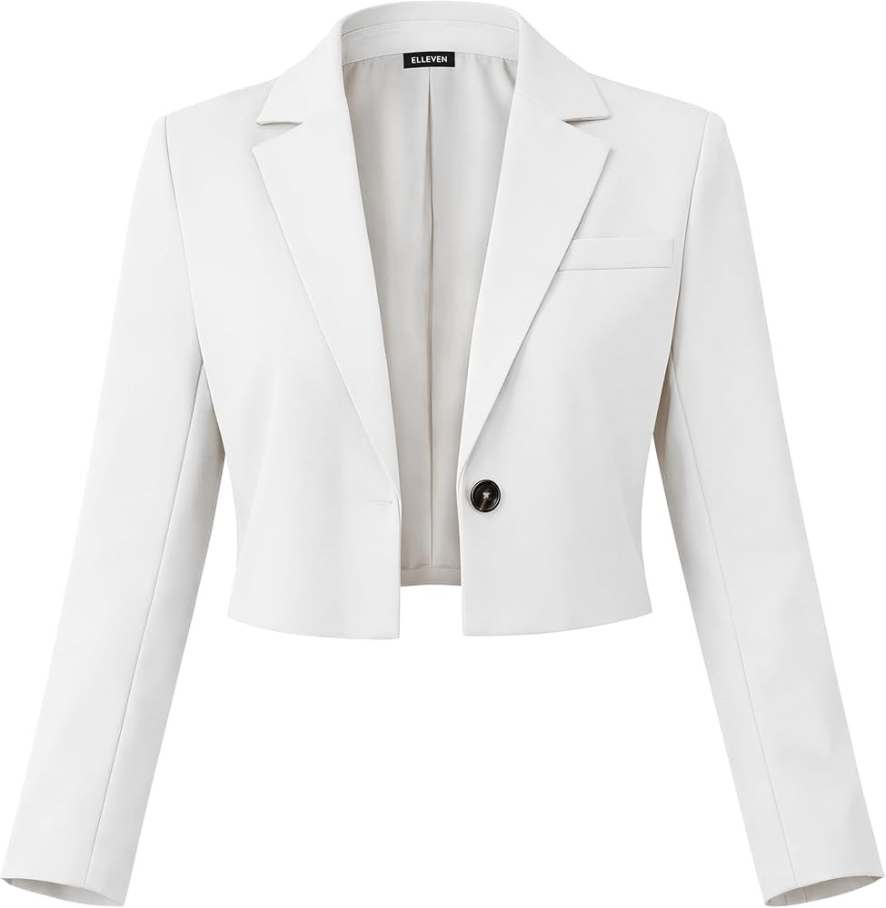 ELLEVEN Womens Blazer Business Casual Cropped Blazers for Women Casual Open Front Women's Blazers... | Amazon (US)